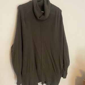 Army green turtle neck sweater